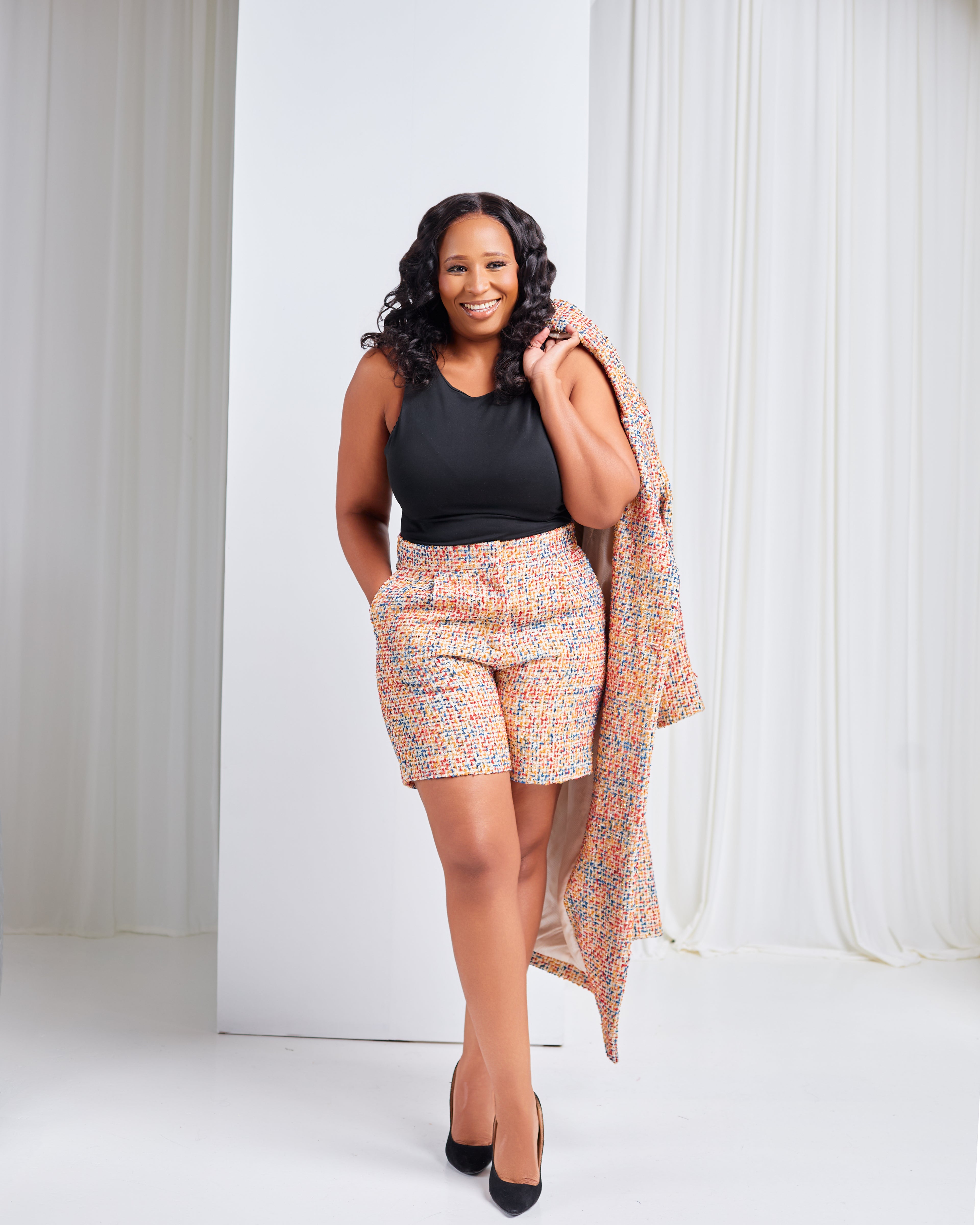 Multicolor Boucle Tweed High Shorts